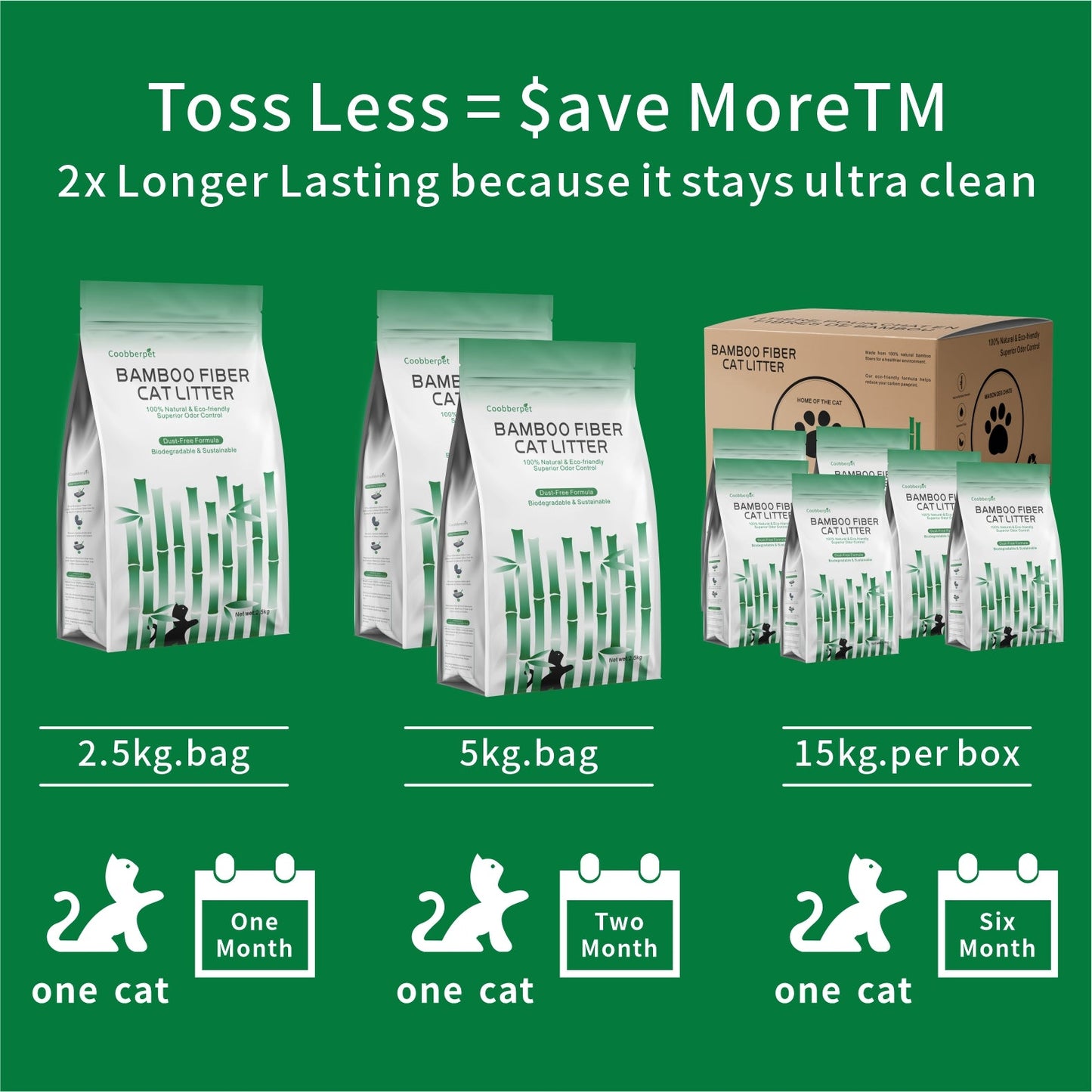 Coobberpet Bamboo Fiber Cat Litter: Eco-Friendly, Superior Odor